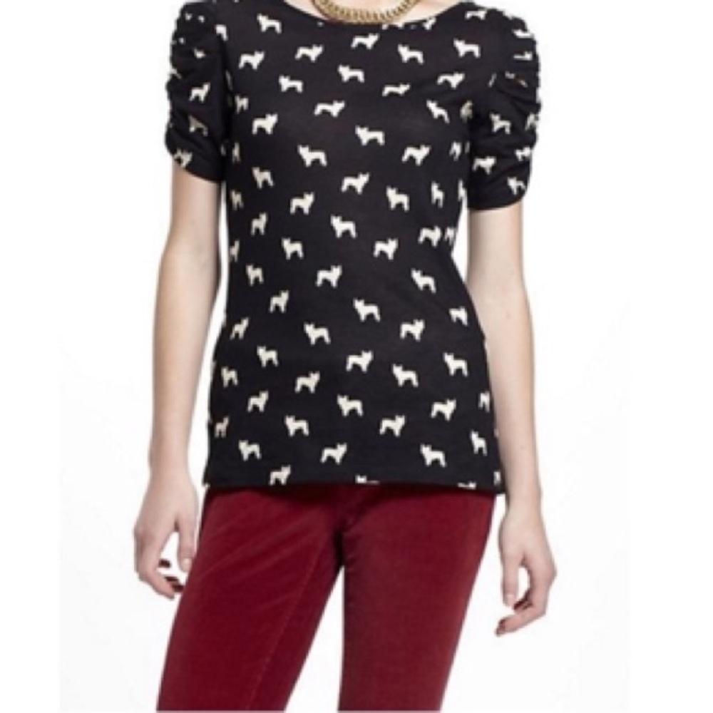 Anthropologie Postmark Here & There Scotty Dog Top